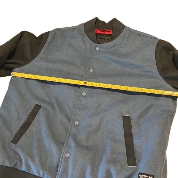 Levi's Blue Snap Front Poly/Wool Blend Varsity Jacket Size Large - Picture 10 of 10